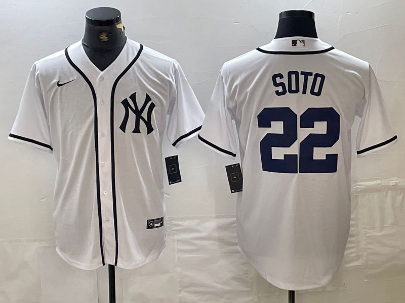 Men New York Yankees #22 Soto White Third generation joint name Nike 2024 MLB Jersey style 1